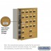 Salsbury Cell Phone Storage Locker - with Front Access Panel - 6 Door High Unit (8 Inch Deep Compartments) - 16 A Doors (15 usable) and 4 B Doors - Gold - Recessed Mounted - Resettable Combination Locks  19168-20GRC